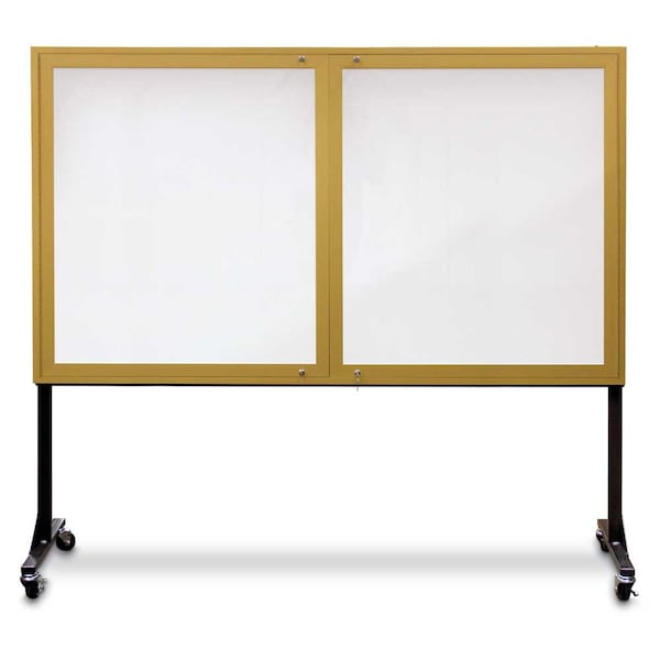 Sliding Door Indoor Enclosed Corkboard, 3